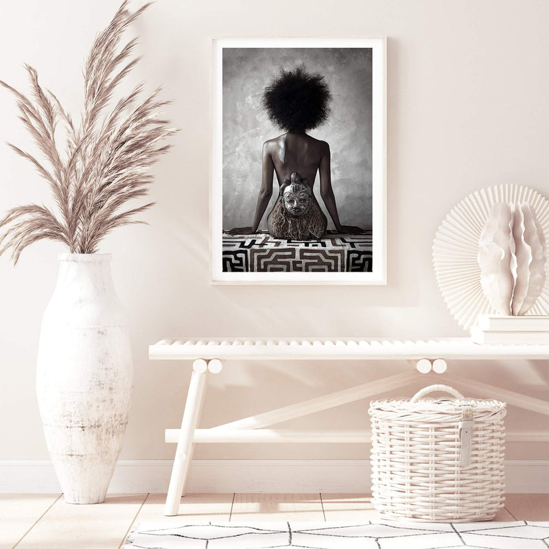 African Beauty-The Paper Tree-africa,african,boho,feature female,female,naked,painted woman,portrait,premium art print,queen,tribal,tribal woman,wall art,Wall_Art,Wall_Art_Prints,woman,women