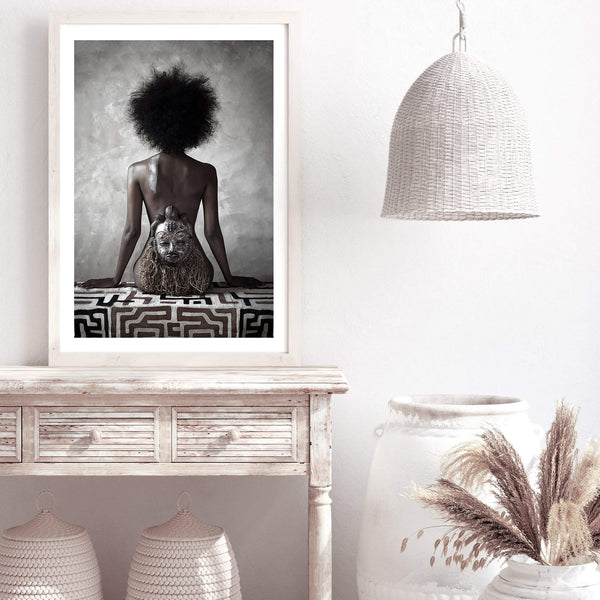 African Beauty-The Paper Tree-africa,african,boho,feature female,female,naked,painted woman,portrait,premium art print,queen,tribal,tribal woman,wall art,Wall_Art,Wall_Art_Prints,woman,women