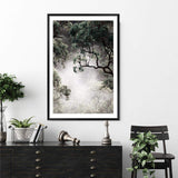 Canopy Of Mist-The Paper Tree-botanical,bush,canopy,forest,green,mist,misty,misty trees,muted tone,nature,portrait,premium art print,rainforest,tree,trees,wall art,Wall_Art,Wall_Art_Prints