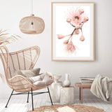 Native Gum Floral II-The Paper Tree-australia,australian,australian native,australiana,floral,flower,flowers,gum leaves,gum tree,hamptons,muted tone,native flowers,peach,pink,pink flower,Portrait,premium art print,protea,wall art,Wall_Art,Wall_Art_Prints,waratah,wild flowers