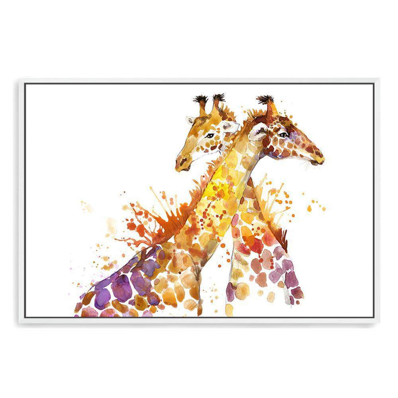 Watercolour Giraffe-The Paper Tree-africa,AFRICAN ANIMAL,African animals,animal,Artwork,BABY GIRAFFE,giraffe,landscape,orange,premium art print,purple,wall art,Wall_Art,Wall_Art_Prints,watercolor,watercolour,watercolour giraffe,Watercolour_Birds,yellow