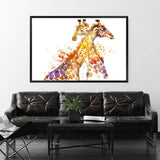 Watercolour Giraffe-The Paper Tree-africa,AFRICAN ANIMAL,African animals,animal,Artwork,BABY GIRAFFE,giraffe,landscape,orange,premium art print,purple,wall art,Wall_Art,Wall_Art_Prints,watercolor,watercolour,watercolour giraffe,Watercolour_Birds,yellow