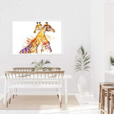 Watercolour Giraffe-The Paper Tree-africa,AFRICAN ANIMAL,African animals,animal,Artwork,BABY GIRAFFE,giraffe,landscape,orange,premium art print,purple,wall art,Wall_Art,Wall_Art_Prints,watercolor,watercolour,watercolour giraffe,Watercolour_Birds,yellow