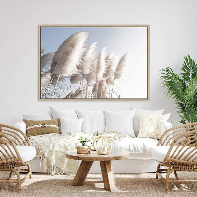 Pampas Skies-The Paper Tree-beach,beige,blue,boho,botanical,coastal,hamptons,landscape,nature,neutral,pampas,pampas grass,premium art print,tall grass,wall art,Wall_Art,Wall_Art_Prints