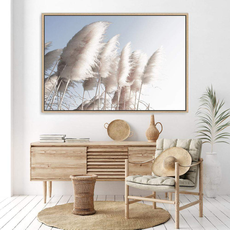 Pampas Skies-The Paper Tree-beach,beige,blue,boho,botanical,coastal,hamptons,landscape,nature,neutral,pampas,pampas grass,premium art print,tall grass,wall art,Wall_Art,Wall_Art_Prints