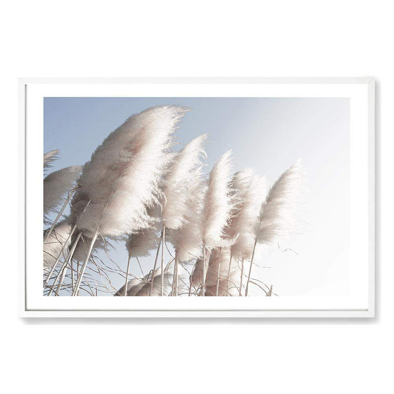 Pampas Skies-The Paper Tree-beach,beige,blue,boho,botanical,coastal,hamptons,landscape,nature,neutral,pampas,pampas grass,premium art print,tall grass,wall art,Wall_Art,Wall_Art_Prints