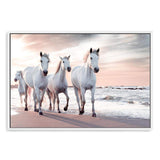 White Horses On The Beach-The Paper Tree-beach,boho,coast,coastal,hamptons,horse,horses,landscape,ocean,premium art print,sand,stallion,wall art,Wall_Art,Wall_Art_Prints,water,waves,white horse,white horses,white stallion