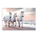 White Horses On The Beach-The Paper Tree-beach,boho,coast,coastal,hamptons,horse,horses,landscape,ocean,premium art print,sand,stallion,wall art,Wall_Art,Wall_Art_Prints,water,waves,white horse,white horses,white stallion