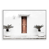 The Greek Villa-The Paper Tree-architecture,beautiful building,boho,building,door,facade,greece,greek,greek door,greek villa,landscape,mediteranian,neutral,palm,pots,premium art print,tan,villa,wall art,Wall_Art,Wall_Art_Prints,white