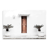 The Greek Villa-The Paper Tree-architecture,beautiful building,boho,building,door,facade,greece,greek,greek door,greek villa,landscape,mediteranian,neutral,palm,pots,premium art print,tan,villa,wall art,Wall_Art,Wall_Art_Prints,white