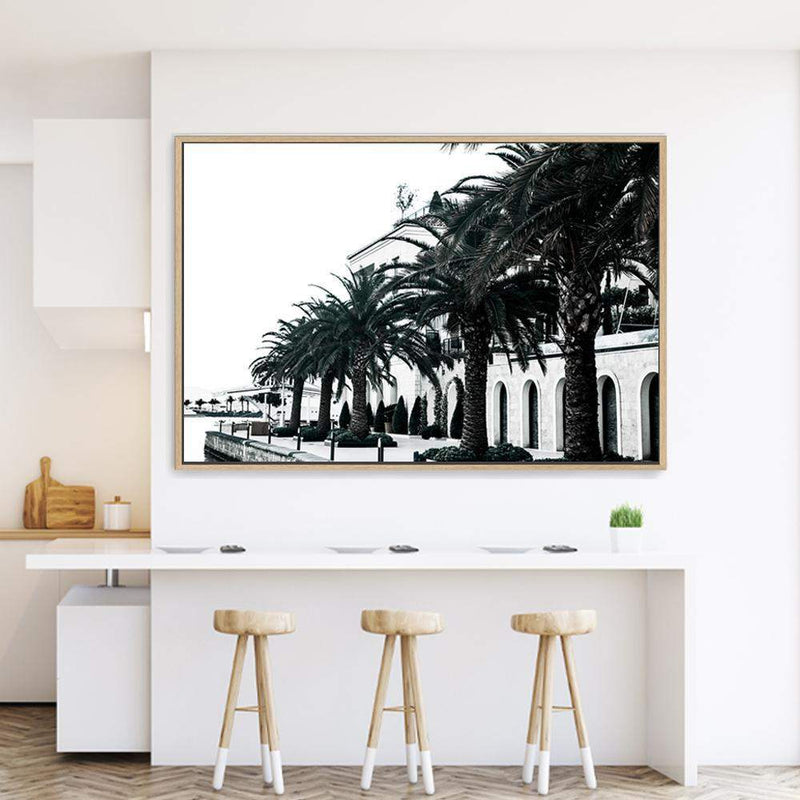 The Embankment-The Paper Tree-architectural,architecture,beatiful building,building,embankment,landscape,montenegro,ocean,palm,palm tree,palms,premium art print,tivat,wall art,Wall_Art,Wall_Art_Prints,water