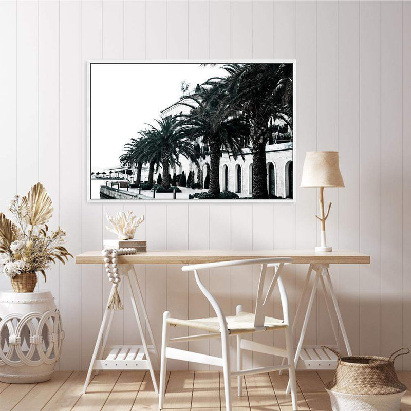 The Embankment-The Paper Tree-architectural,architecture,beatiful building,building,embankment,landscape,montenegro,ocean,palm,palm tree,palms,premium art print,tivat,wall art,Wall_Art,Wall_Art_Prints,water