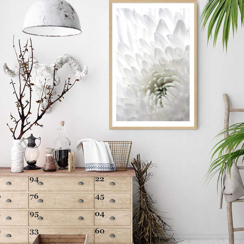 White Dahlia Flower II-The Paper Tree-botanical,dahlia,dahlia flower,floral,flower,hamptons,neutral,petals,portrait,premium art print,wall art,Wall_Art,Wall_Art_Prints,white,white dahlia