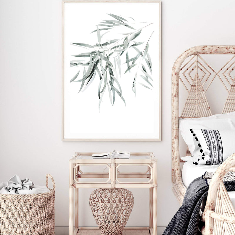 Eucalyptus Gum Leaves II-The Paper Tree-australia,australian,australian native,australiana,botanical,eucalyptus,eucalyptus leaves,green,gum,gum leaf,gum leaves,hamptons,leaf,leaves,muted tone,portrait,premium art print,wall art,Wall_Art,Wall_Art_Prints