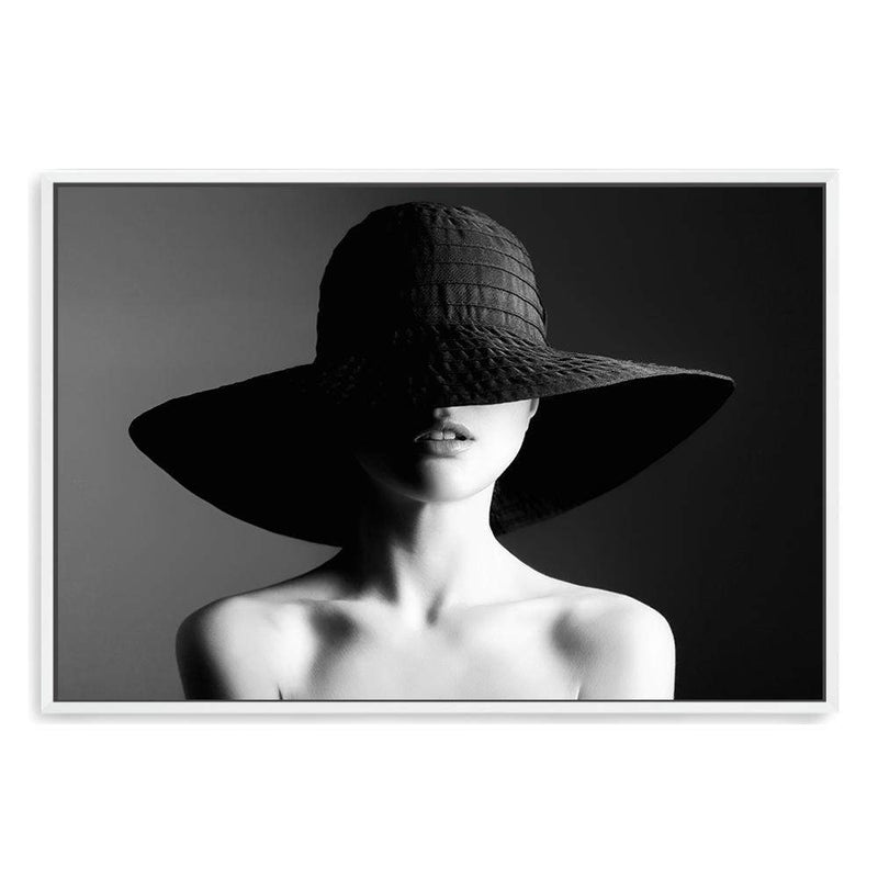 Elegance-The Paper Tree-black,black and white,elegant,FASHION,feature female,female,france,french,hat,landscape,monochrome,paris,premium art print,wall art,Wall_Art,Wall_Art_Prints,white,woman