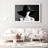 Elegance-The Paper Tree-black,black and white,elegant,FASHION,feature female,female,france,french,hat,landscape,monochrome,paris,premium art print,wall art,Wall_Art,Wall_Art_Prints,white,woman