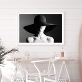 Elegance-The Paper Tree-black,black and white,elegant,FASHION,feature female,female,france,french,hat,landscape,monochrome,paris,premium art print,wall art,Wall_Art,Wall_Art_Prints,white,woman