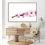 Cherry Blossom II-The Paper Tree-bloom,blossom,botanical,cherry blossom,eucalyptus leaves,floral,flower,landscape,pink,premium art print,wall art,Wall_Art,Wall_Art_Prints