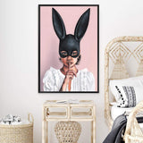 The Secret Bunny II-The Paper Tree-beautiful woman,boho,bunny mask,feature art,feature female,female,mask,painted,painted print,painting,portriat,premium art print,wall art,Wall_Art,Wall_Art_Prints,woman