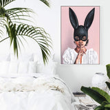 The Secret Bunny II-The Paper Tree-beautiful woman,boho,bunny mask,feature art,feature female,female,mask,painted,painted print,painting,portriat,premium art print,wall art,Wall_Art,Wall_Art_Prints,woman