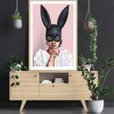 The Secret Bunny II-The Paper Tree-beautiful woman,boho,bunny mask,feature art,feature female,female,mask,painted,painted print,painting,portriat,premium art print,wall art,Wall_Art,Wall_Art_Prints,woman