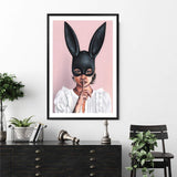 The Secret Bunny II-The Paper Tree-beautiful woman,boho,bunny mask,feature art,feature female,female,mask,painted,painted print,painting,portriat,premium art print,wall art,Wall_Art,Wall_Art_Prints,woman