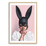 The Secret Bunny II-The Paper Tree-beautiful woman,boho,bunny mask,feature art,feature female,female,mask,painted,painted print,painting,portriat,premium art print,wall art,Wall_Art,Wall_Art_Prints,woman