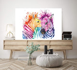 Watercolour Zebra-The Paper Tree-AFRICAN ANIMAL,African animals,animal,Artwork,blue,green,landscape,nursery,orange,pink,premium art print,purple,rainbow,wall art,Wall_Art,Wall_Art_Prints,watercolor,Watercolour,watercolour art print,watercolour artwork,WATERCOLOUR ZEBRA,Watercolour_Animals,yellow,ZEBRA