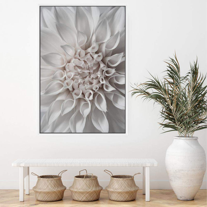 White Dahlia II-The Paper Tree-boho,DAHLIA,dahlia flower,feminine,Floral,flower,flowers,hamptons,neutral,portrait,premium art print,wall art,Wall_Art,Wall_Art_Prints,white