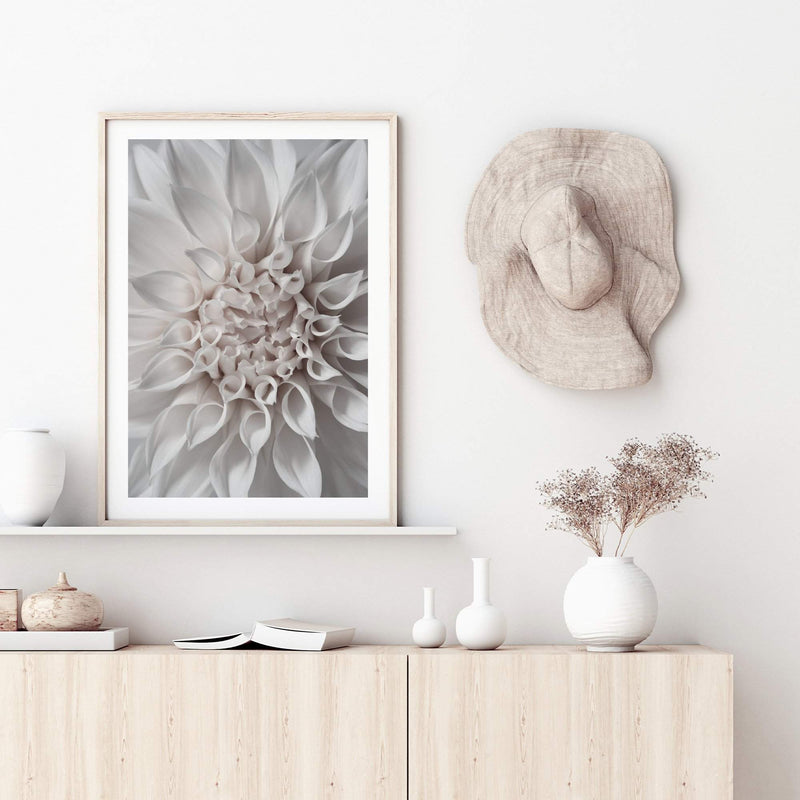 White Dahlia II-The Paper Tree-boho,DAHLIA,dahlia flower,feminine,Floral,flower,flowers,hamptons,neutral,portrait,premium art print,wall art,Wall_Art,Wall_Art_Prints,white