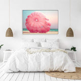 Pink Parachute-The Paper Tree-beach,coast,coastal,colourful,designer,hamptons,landscape,ocean,parachute,pink,premium art print,teal,vibrant,wall art,Wall_Art,Wall_Art_Prints