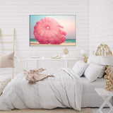 Pink Parachute-The Paper Tree-beach,coast,coastal,colourful,designer,hamptons,landscape,ocean,parachute,pink,premium art print,teal,vibrant,wall art,Wall_Art,Wall_Art_Prints