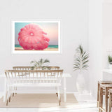 Pink Parachute-The Paper Tree-beach,coast,coastal,colourful,designer,hamptons,landscape,ocean,parachute,pink,premium art print,teal,vibrant,wall art,Wall_Art,Wall_Art_Prints