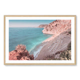 Kaputas Beach-The Paper Tree-beach,coast,coastal,cove,destination,kaputas beach,landscape,mediterrenean,ocean,orange,peach,pink,pink beach,premium art print,teal,travel,turkey,wall art,Wall_Art,Wall_Art_Prints