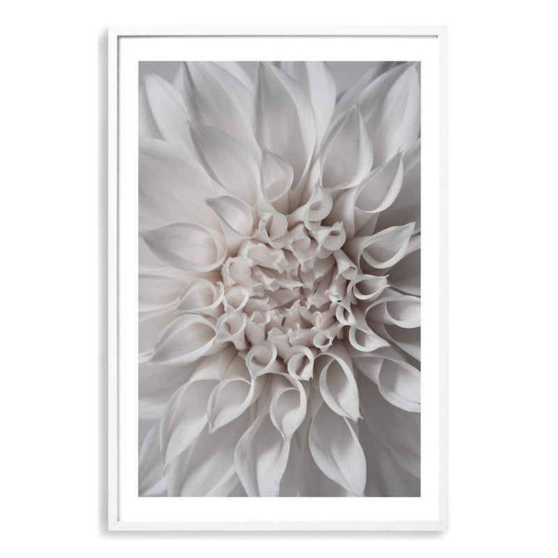 Set of 2 - White Dahlia Floral  & No.2-The Paper Tree-Artwork,boho,coastal,DAHLIA,dahlia flower,Floral,flower,gift,hamptons,leaf,leaves,neutral,portrait,premium art print,wall art,Wall_Art,Wall_Art_Prints