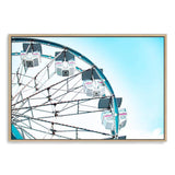 Farris Wheel-The Paper Tree-america,blue,coast,coastal,colourful,farris wheel,landscape,miami,pink,premium art print,ride,teal,themepark,vibrant,wall art,Wall_Art,Wall_Art_Prints,white