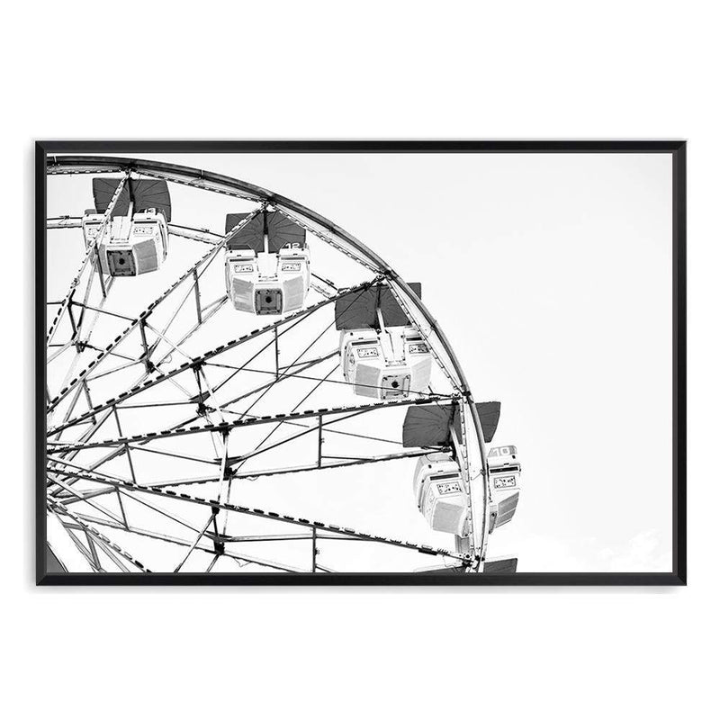 Farris Wheel II-The Paper Tree-america,black,coast,coastal,farris wheel,france,french,landscape,miami,monochrome,paris,premium art print,ride,themepark,wall art,Wall_Art,Wall_Art_Prints,white