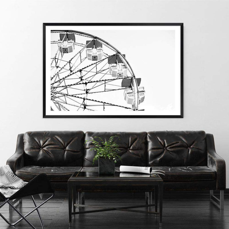 Farris Wheel II-The Paper Tree-america,black,coast,coastal,farris wheel,france,french,landscape,miami,monochrome,paris,premium art print,ride,themepark,wall art,Wall_Art,Wall_Art_Prints,white