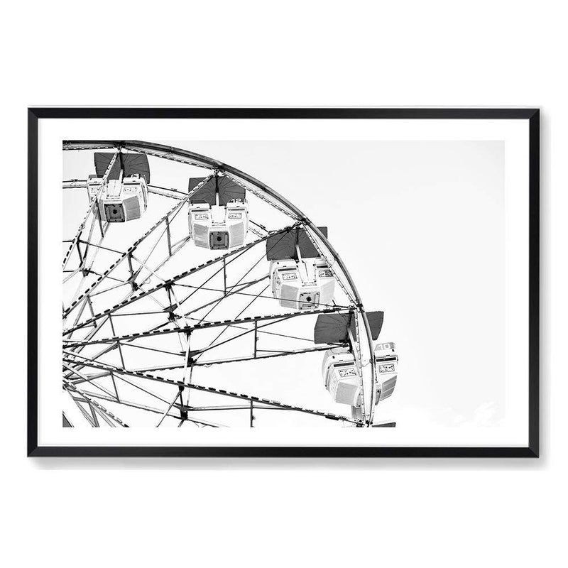 Farris Wheel II-The Paper Tree-america,black,coast,coastal,farris wheel,france,french,landscape,miami,monochrome,paris,premium art print,ride,themepark,wall art,Wall_Art,Wall_Art_Prints,white