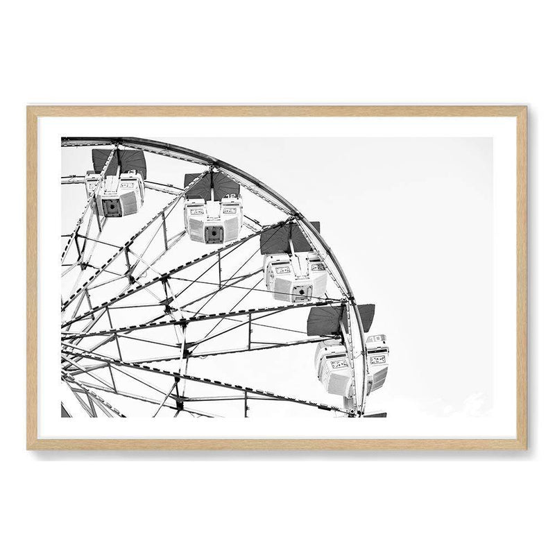 Farris Wheel II-The Paper Tree-america,black,coast,coastal,farris wheel,france,french,landscape,miami,monochrome,paris,premium art print,ride,themepark,wall art,Wall_Art,Wall_Art_Prints,white