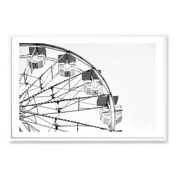 Farris Wheel II-The Paper Tree-america,black,coast,coastal,farris wheel,france,french,landscape,miami,monochrome,paris,premium art print,ride,themepark,wall art,Wall_Art,Wall_Art_Prints,white