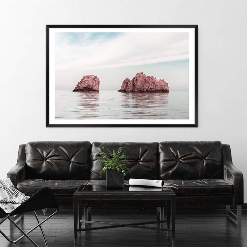 Nes Portes Rocks-The Paper Tree-beach,Greece,landmark,landscape,nes portes rocks,ocean,orange,Paros island,pink,premium art print,rocks,tan,wall art,Wall_Art,Wall_Art_Prints