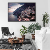 Positano Italy-The Paper Tree-amalfi,amalfi coast,europe,italian city,italy,landscape,ocean,pink,positano,positano sunset,premium art print,sunset,travel,wall art,Wall_Art,Wall_Art_Prints