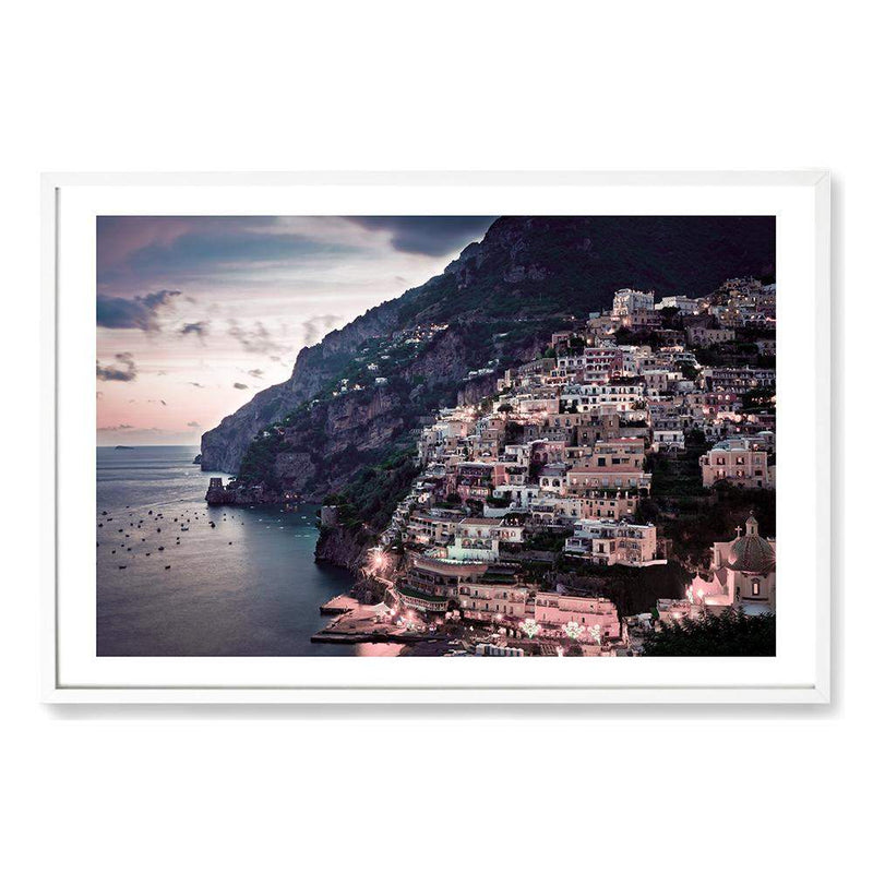 Positano Italy-The Paper Tree-amalfi,amalfi coast,europe,italian city,italy,landscape,ocean,pink,positano,positano sunset,premium art print,sunset,travel,wall art,Wall_Art,Wall_Art_Prints