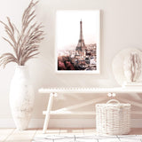 The City Of Paris-The Paper Tree-architecture,city,eiffel tower,france,french,paris,peach,pink,portrait,premium art print,romantic,view,wall art,Wall_Art,Wall_Art_Prints