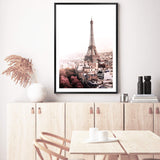 The City Of Paris-The Paper Tree-architecture,city,eiffel tower,france,french,paris,peach,pink,portrait,premium art print,romantic,view,wall art,Wall_Art,Wall_Art_Prints