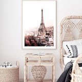 The City Of Paris-The Paper Tree-architecture,city,eiffel tower,france,french,paris,peach,pink,portrait,premium art print,romantic,view,wall art,Wall_Art,Wall_Art_Prints