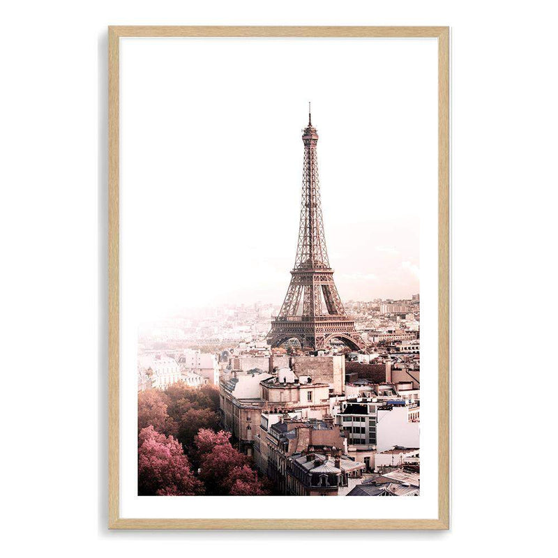 The City Of Paris-The Paper Tree-architecture,city,eiffel tower,france,french,paris,peach,pink,portrait,premium art print,romantic,view,wall art,Wall_Art,Wall_Art_Prints