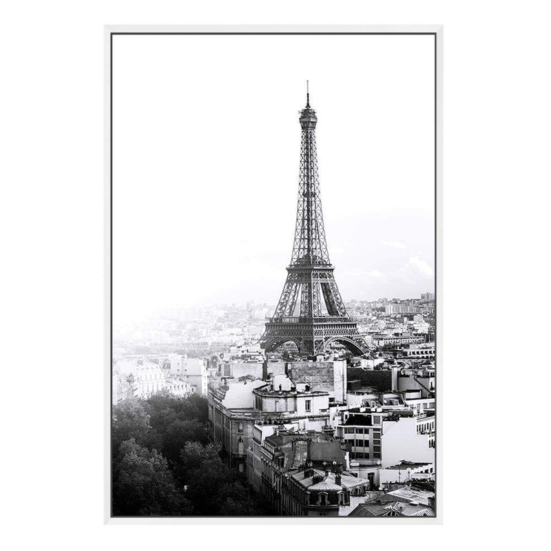 The City Of Paris II-The Paper Tree-architecture,black,black & white,city,eiffel tower,france,french,monochrome,paris,portrait,premium art print,romantic,view,wall art,Wall_Art,Wall_Art_Prints,white