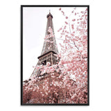 Paris in Spring-The Paper Tree-architecture,cherry blossom,cherry tree,city,eiffel tower,floral,flower,france,french,paris,peach,pink,portrait,premium art print,romantic,spring,view,wall art,Wall_Art,Wall_Art_Prints